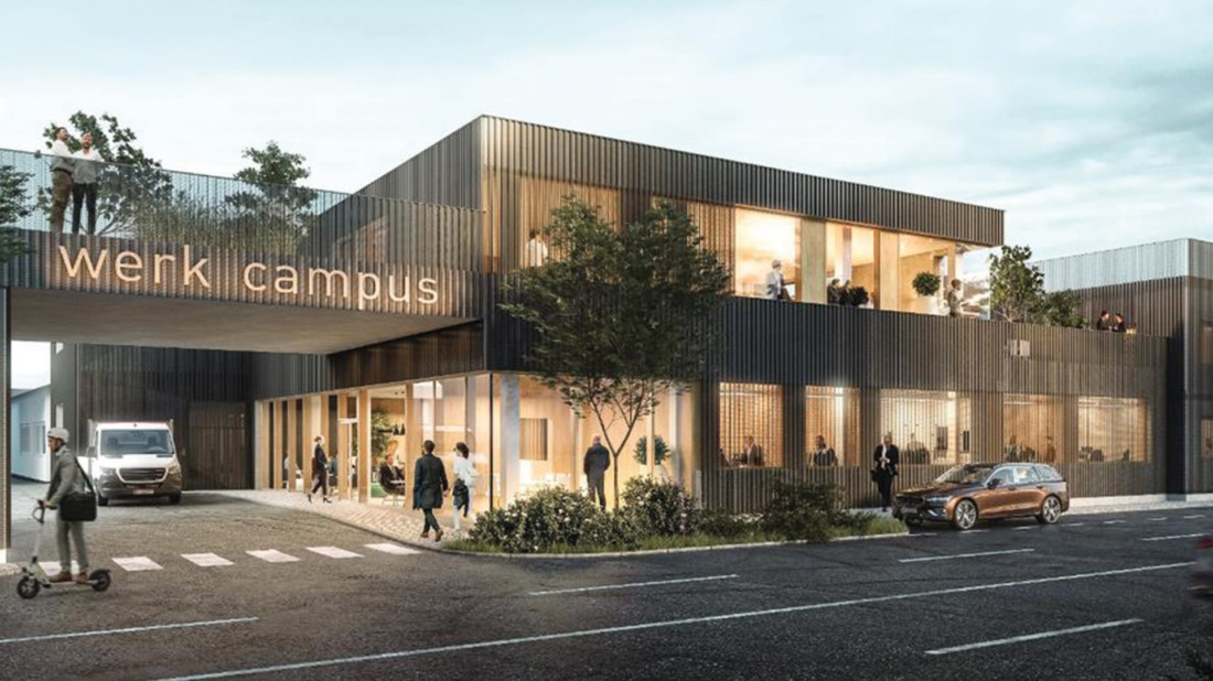 Eine Investition in die Zukunft des Bauens: So soll der Nachhaltigkeitscampus von Fleischmann und Petschnig in der Rosentaler Straße in Klagenfurt 2025 aussehen, 100 zusätzliche Arbeitsplätze werden geschaffen.